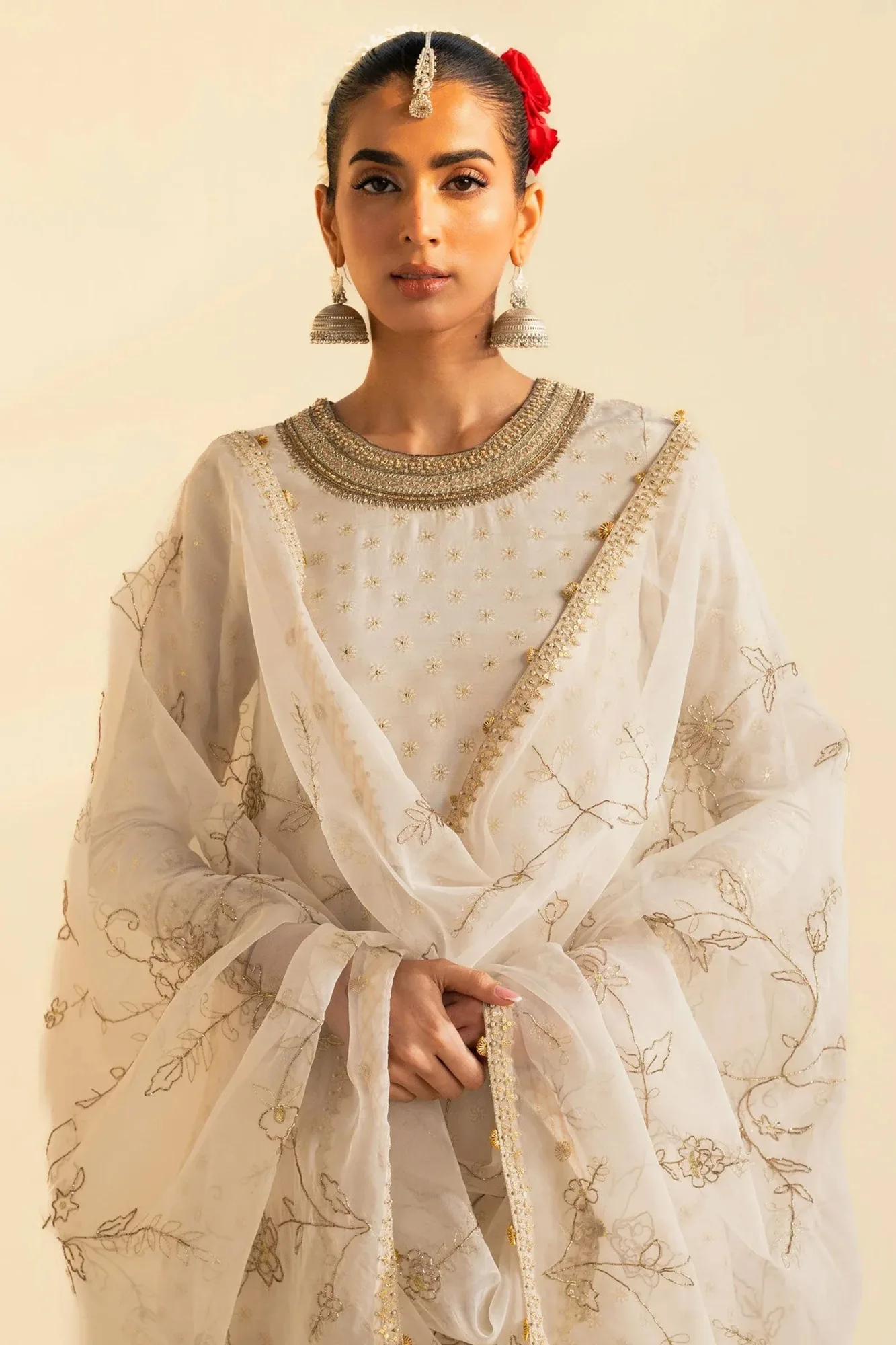 Zara Shahjahan Wedding Formals 2024 White Raw Silk – view 3 – Poshaq