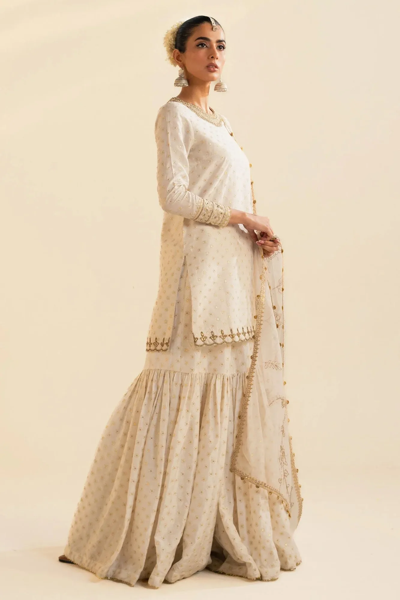 Zara Shahjahan Wedding Formals 2024 White Raw Silk – view 5 – Poshaq