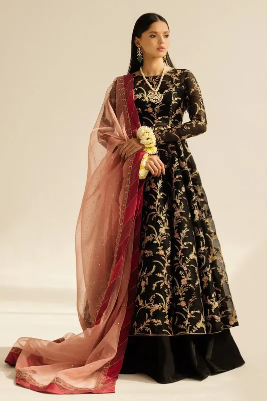 Zara Shahjahan Wedding Formals 2024 Black Organza – view 1 – Poshaq