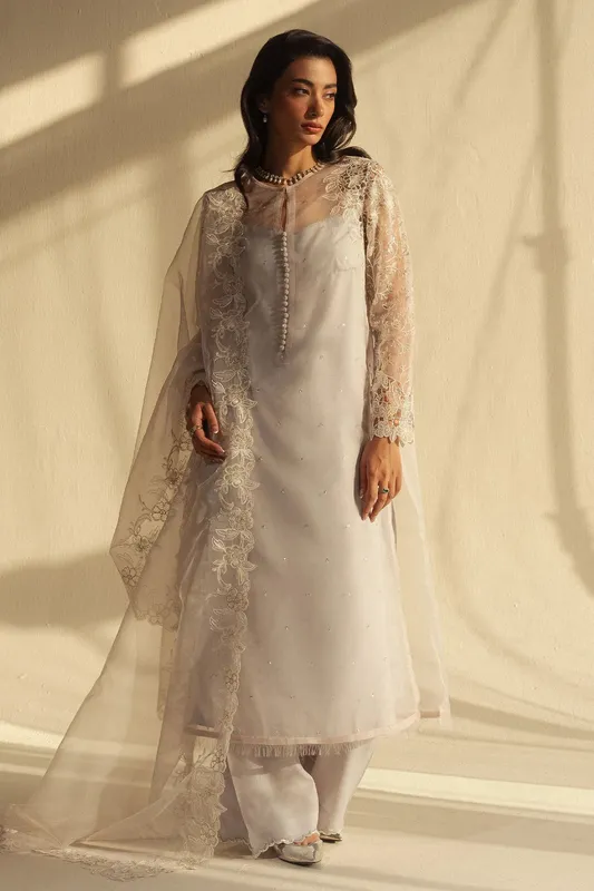 Zara Shahjahan Fall Festive 24 Grey Raw Silk – view 1 – Poshaq