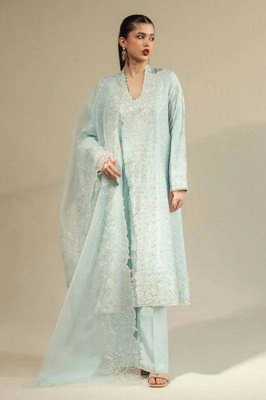 Zara Shahjahan Fall Festive 24 Blue Raw Silk – view 1 – Poshaq