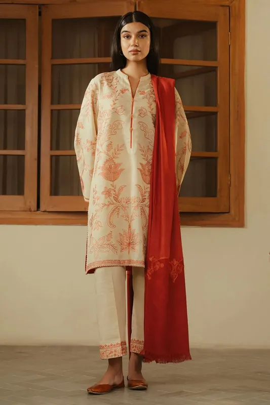 Zara Shahjahan Pret Wear Khaddar – view 1 – Poshaq