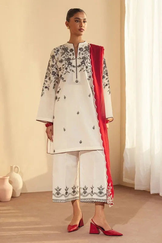 Zara Shahjahan Pret Wear Red – view 1 – Poshaq
