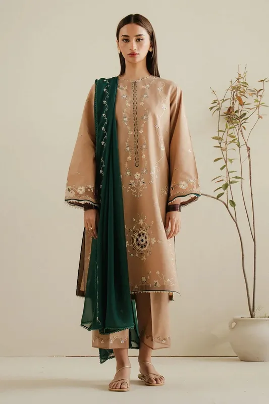 Zara Shahjahan Pret Wear Green – view 1 – Poshaq