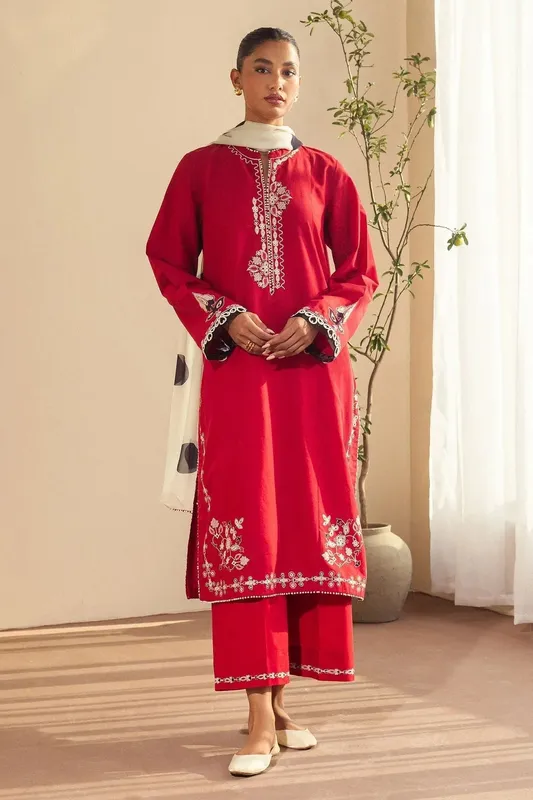 Zara Shahjahan Pret Wear Red – view 1 – Poshaq