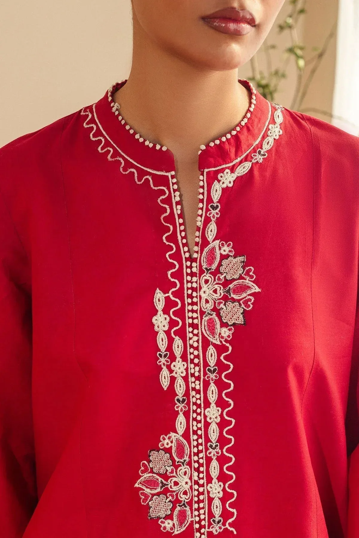 Zara Shahjahan Pret Wear Red – view 2 – Poshaq