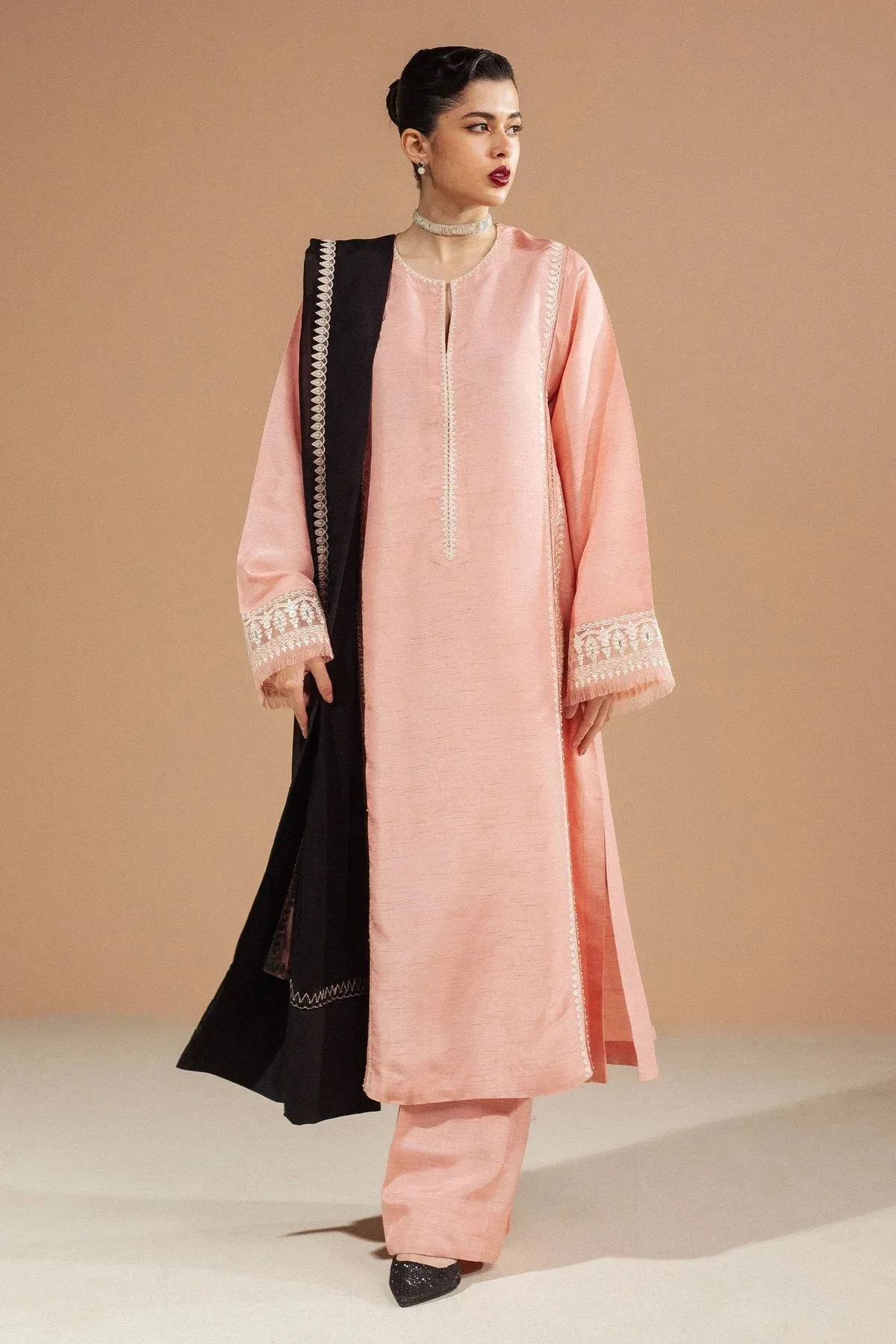 Zara Shahjahan Festive Wear 25 Black Georgette – view 1 – Poshaq