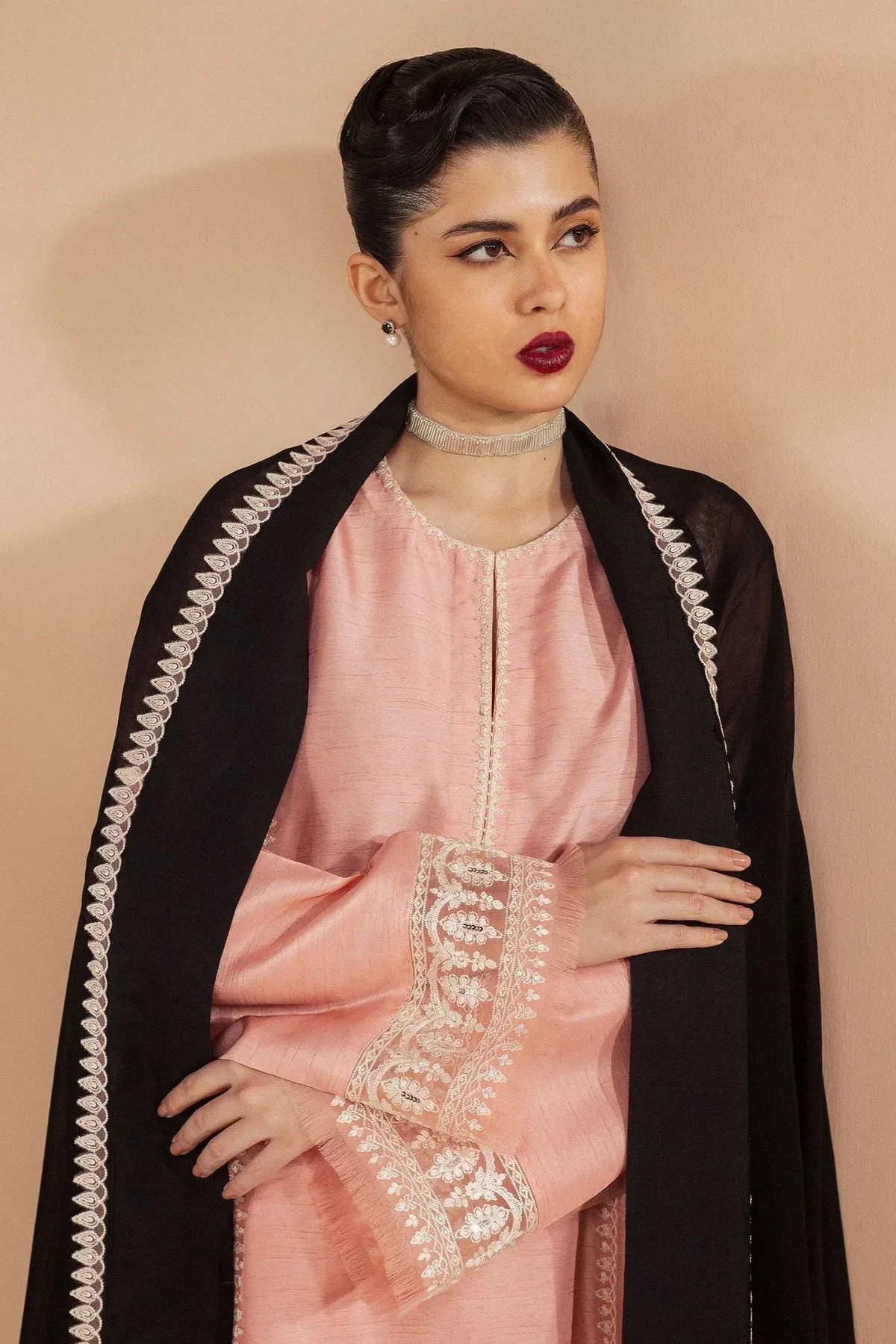Zara Shahjahan Festive Wear 25 Black Georgette – view 3 – Poshaq