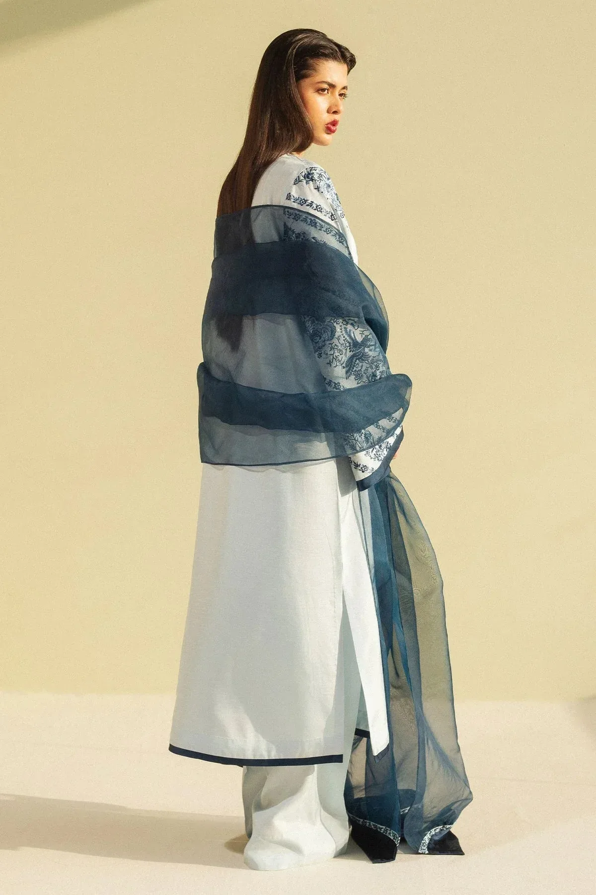 Zara Shahjahan Festive Wear 25 Blue Raw Silk – view 2 – Poshaq