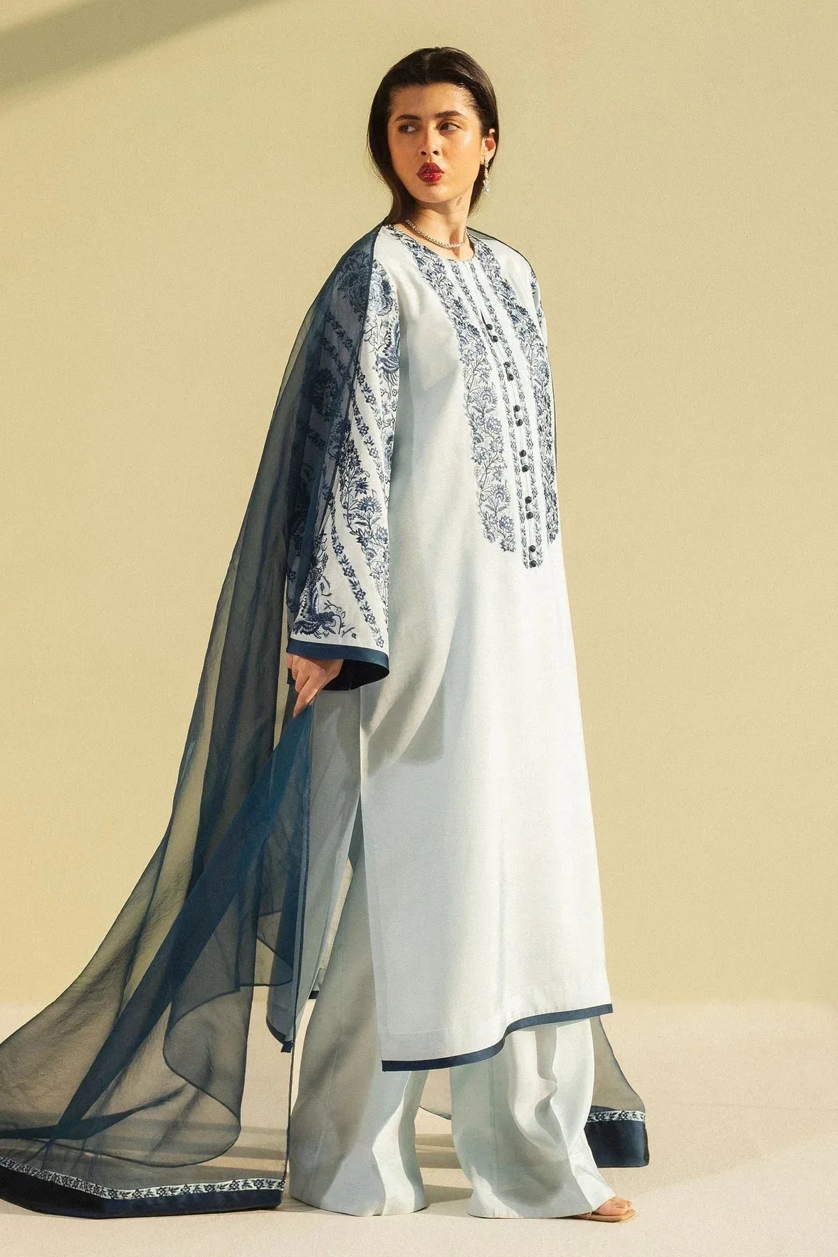 Zara Shahjahan Festive Wear 25 Blue Raw Silk – view 4 – Poshaq