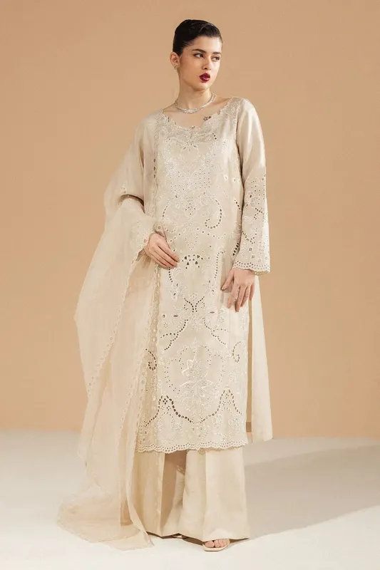 Zara Shahjahan Festive Wear 25 Beige Raw Silk – view 1 – Poshaq