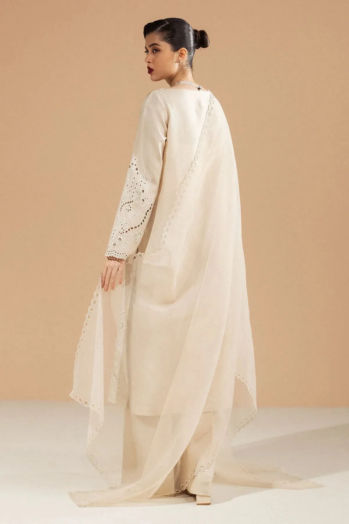 Zara Shahjahan Festive Wear 25 Beige Raw Silk – view 2 – Poshaq