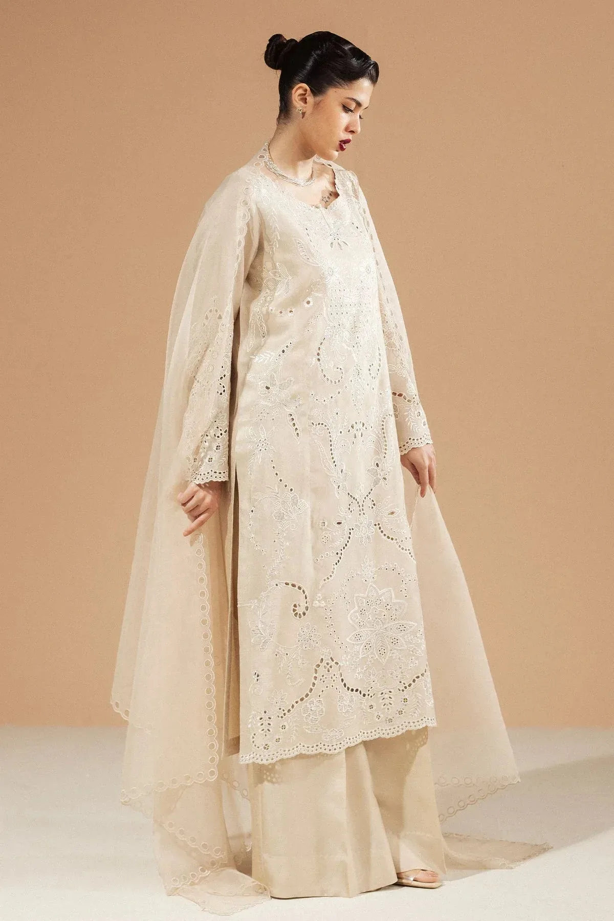 Zara Shahjahan Festive Wear 25 Beige Raw Silk – view 4 – Poshaq