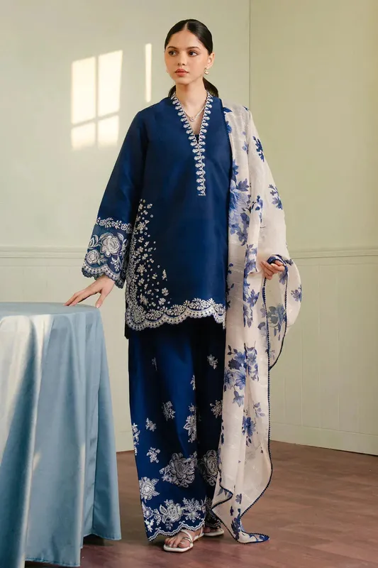 Zara Shahjahan Coco Lawn 25 White Jacquard – view 1 – Poshaq