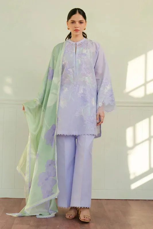 Zara Shahjahan Coco Lawn 25 Green Cambric – view 1 – Poshaq