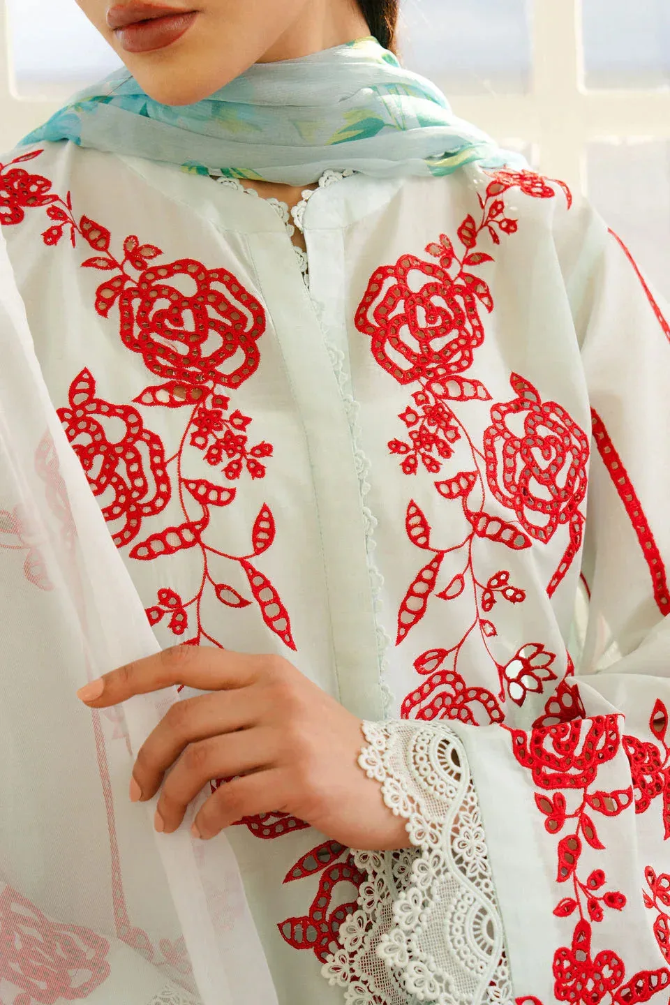 Zara Shahjahan Coco Lawn 25 Blue Chiffon – view 3 – Poshaq