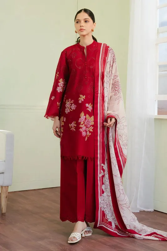 Zara Shahjahan Coco Lawn 25 Ivory Cambric – view 1 – Poshaq