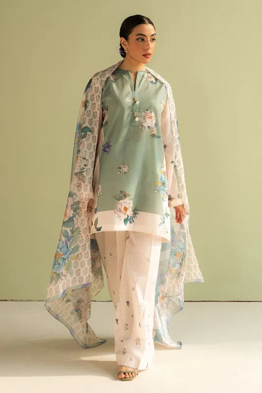 Zara Shahjahan Coco Prints 25 Ivory Cambric – view 1 – Poshaq
