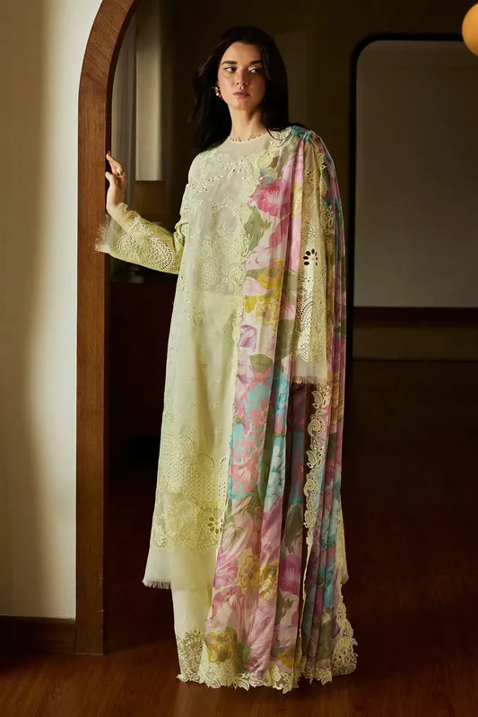 Zara Shahjahan Satori 25 White Organza – view 1 – Poshaq