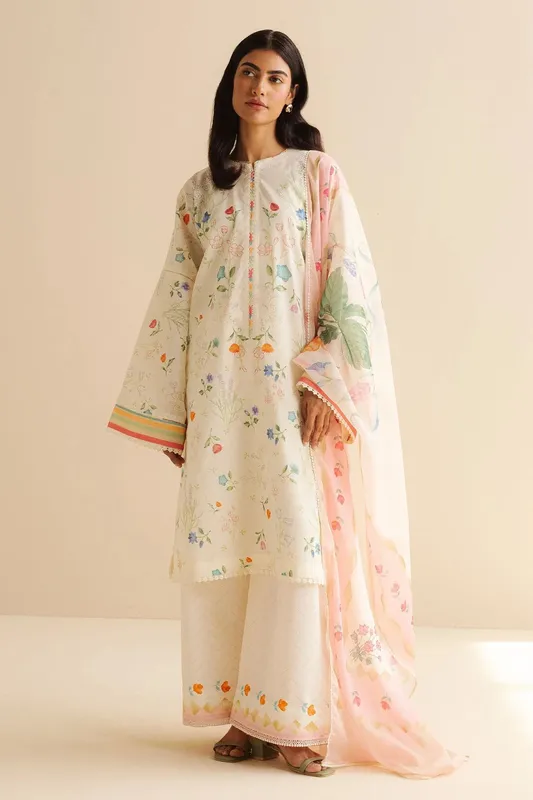 Zara Shahjahan Coco Prints Cambric – view 1 – Poshaq
