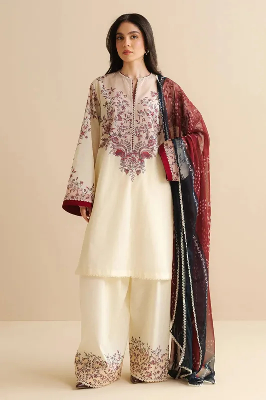 Zara Shahjahan Coco Prints Chiffon – view 1 – Poshaq