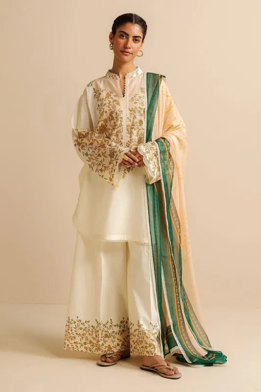 Zara Shahjahan Coco Prints Chiffon – view 1 – Poshaq