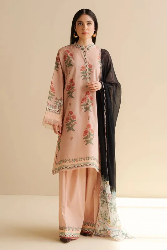 Zara Shahjahan Coco Prints Chiffon – view 1 – Poshaq