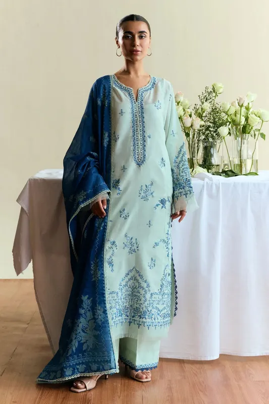 Zara Shahjahan Coco Eid Edit Cotton Silk – view 1 – Poshaq