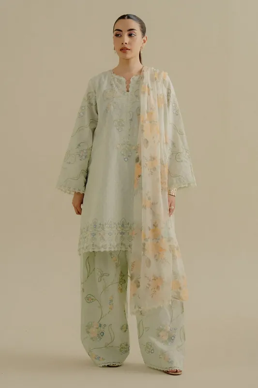 Zara Shahjahan Coco Lawn 25 Jacquard – view 1 – Poshaq