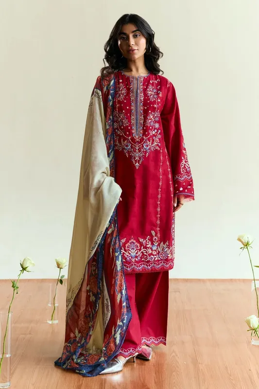 Zara Shahjahan Coco Eid Edit Jacquard – view 1 – Poshaq