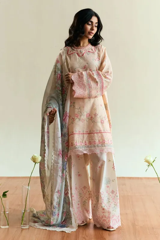 Zara Shahjahan Coco Eid Edit Jacquard – view 1 – Poshaq