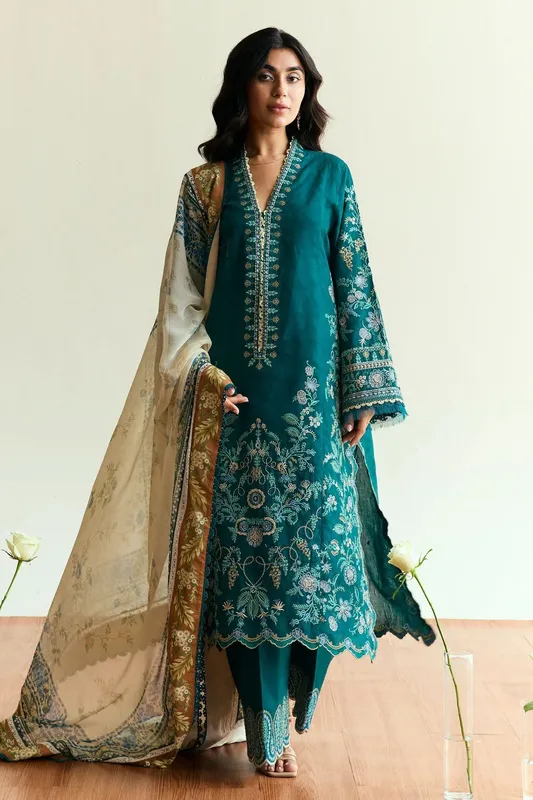 Zara Shahjahan Coco Eid Edit Raw Silk – view 1 – Poshaq