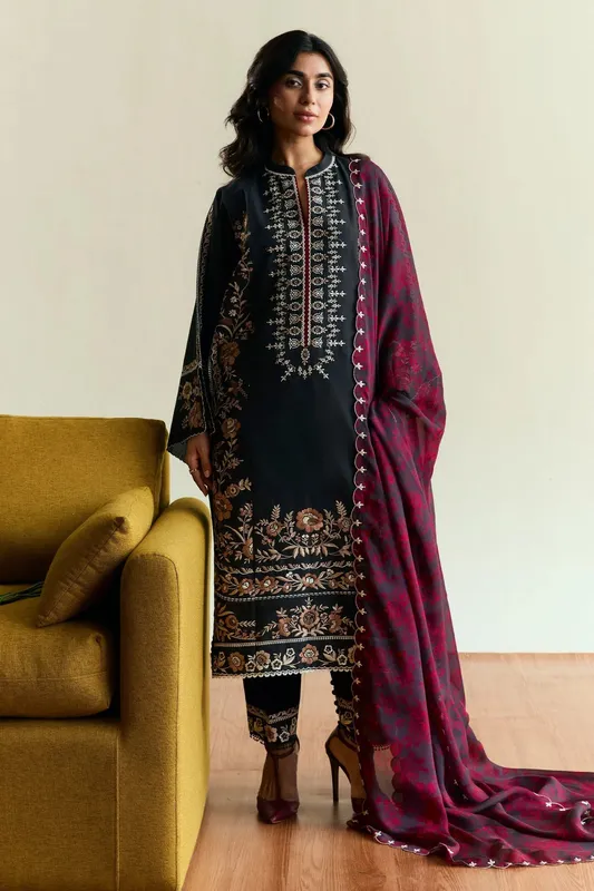 Zara Shahjahan Coco Eid Edit Jacquard – view 1 – Poshaq