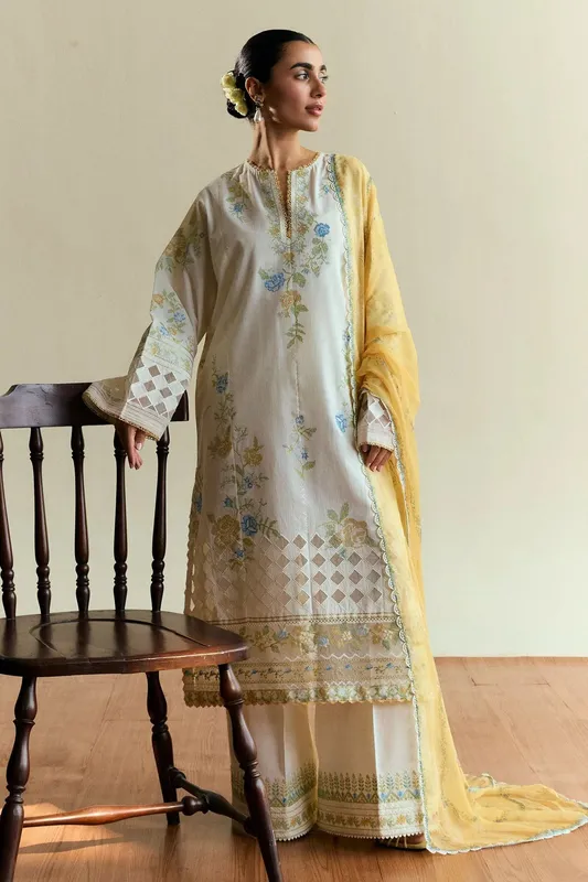 Zara Shahjahan Coco Eid Edit Jacquard – view 1 – Poshaq