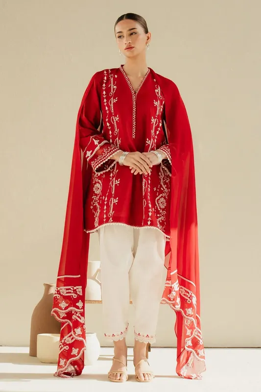Zara Shahjahan Eid Pret 25 White – view 1 – Poshaq