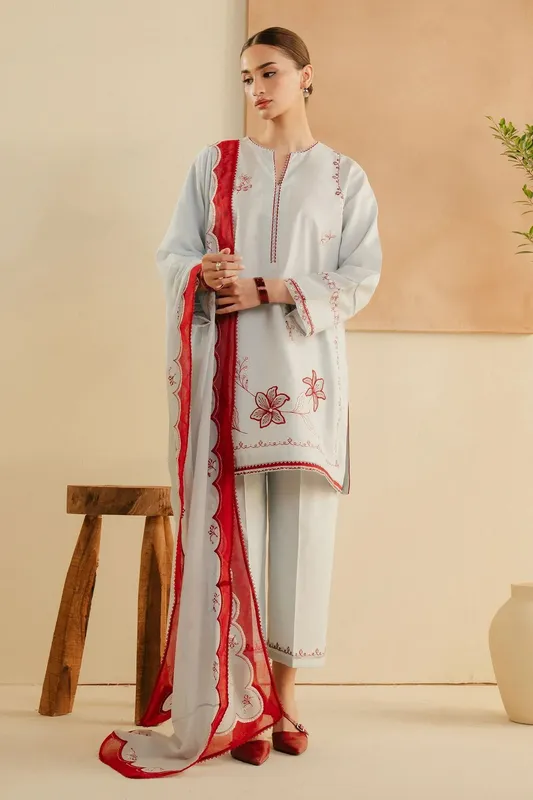 Zara Shahjahan Eid Pret 25 Red Organza – view 1 – Poshaq