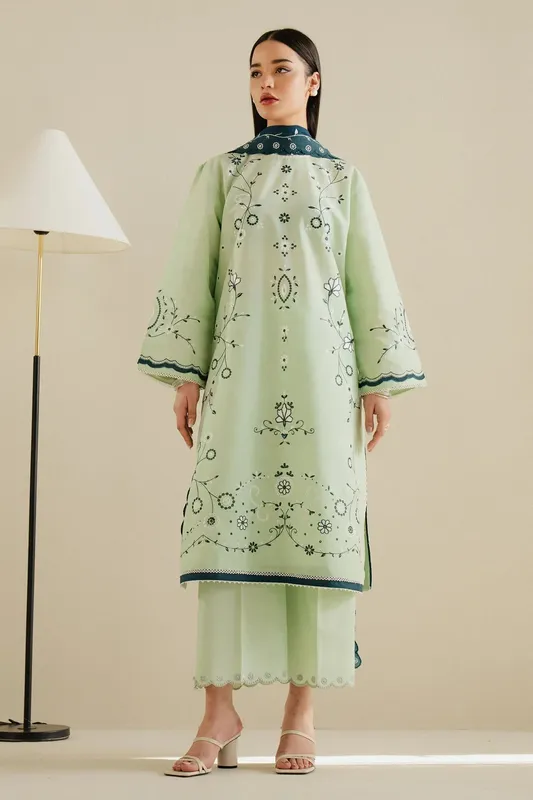 Zara Shahjahan Eid Pret 25 White – view 1 – Poshaq