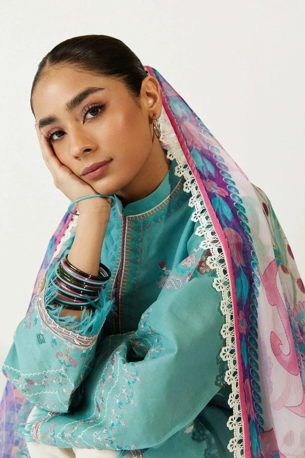 Zara Shahjahan Chiffon – view 2 – Poshaq