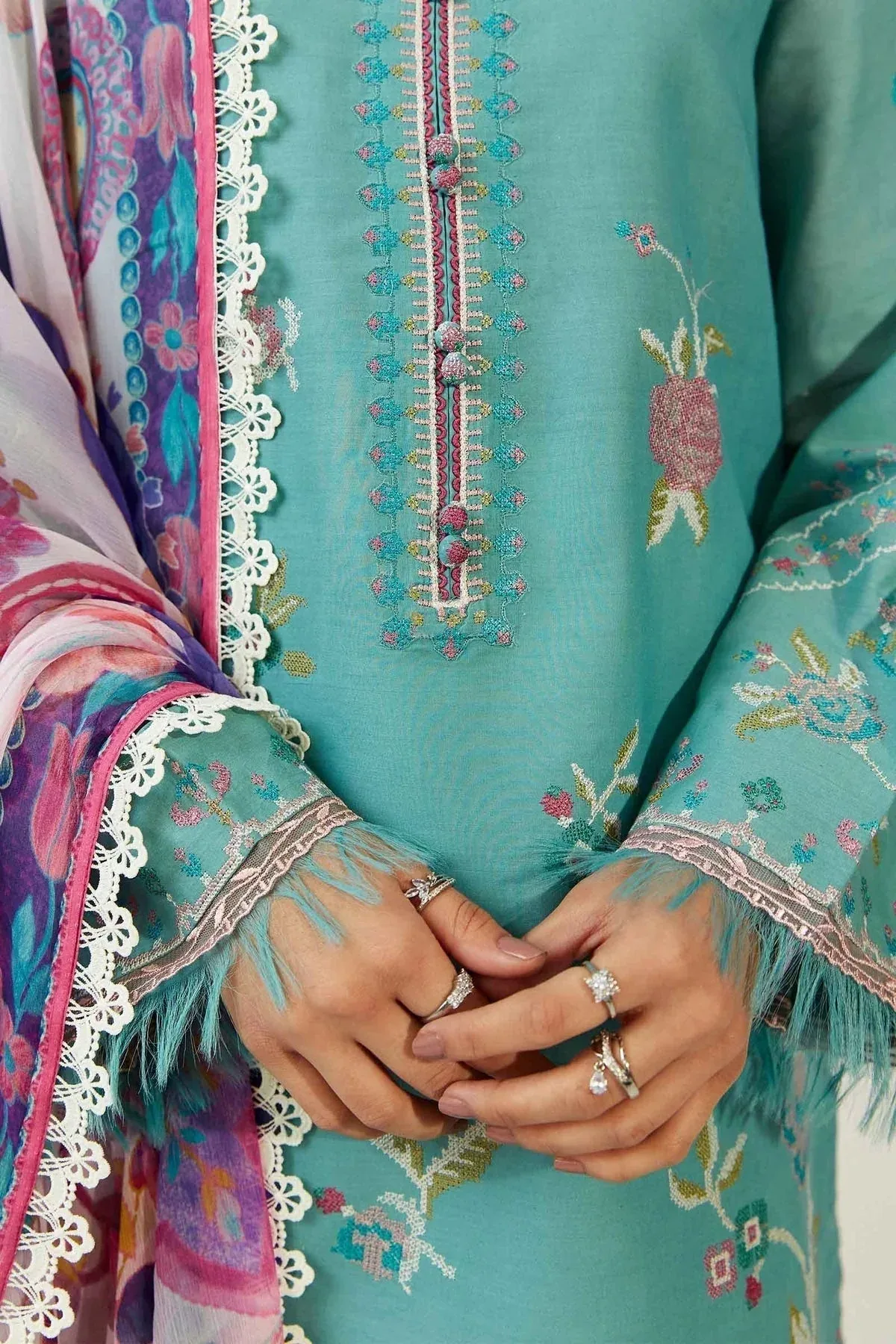 Zara Shahjahan Chiffon – view 3 – Poshaq