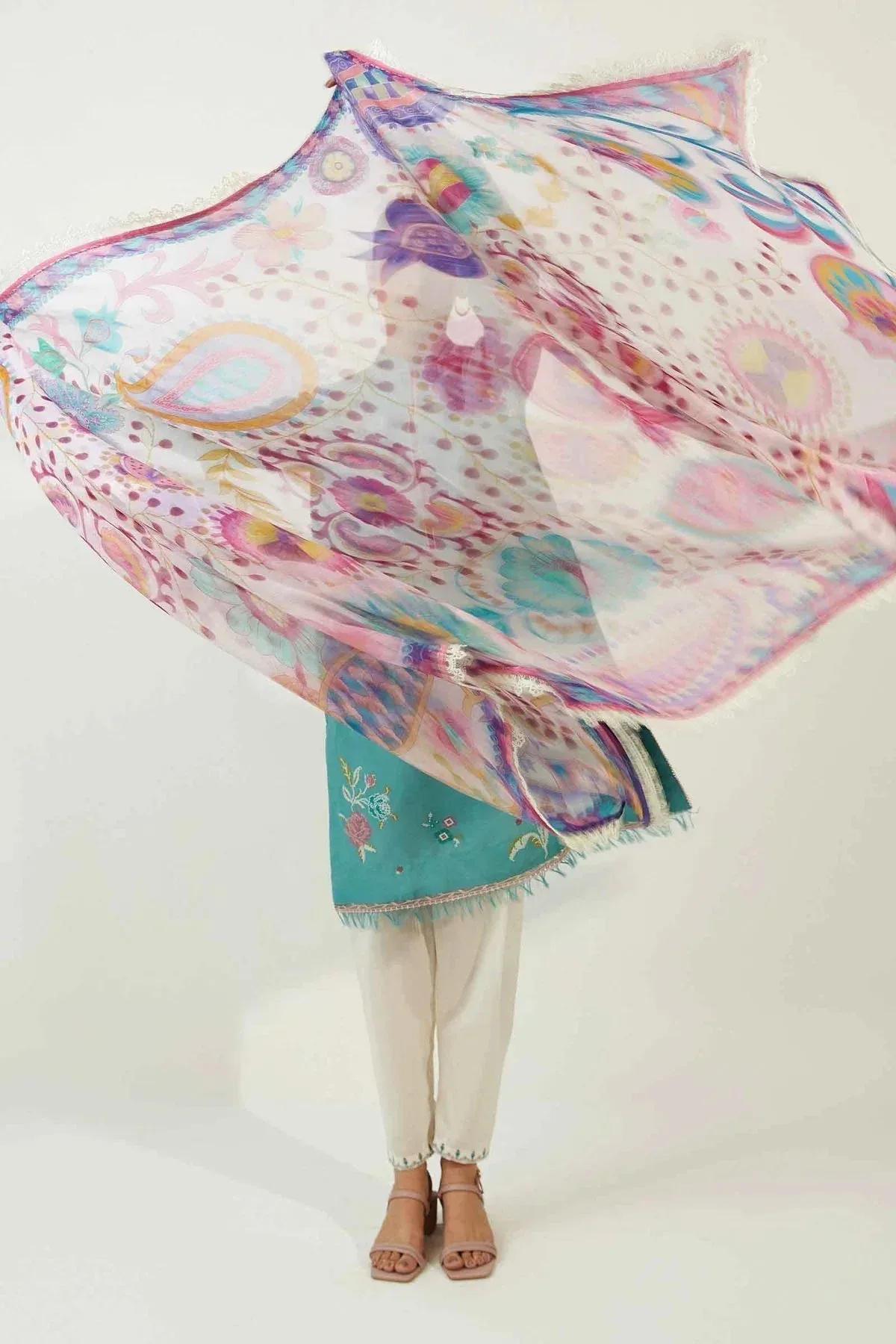 Zara Shahjahan Chiffon – view 5 – Poshaq