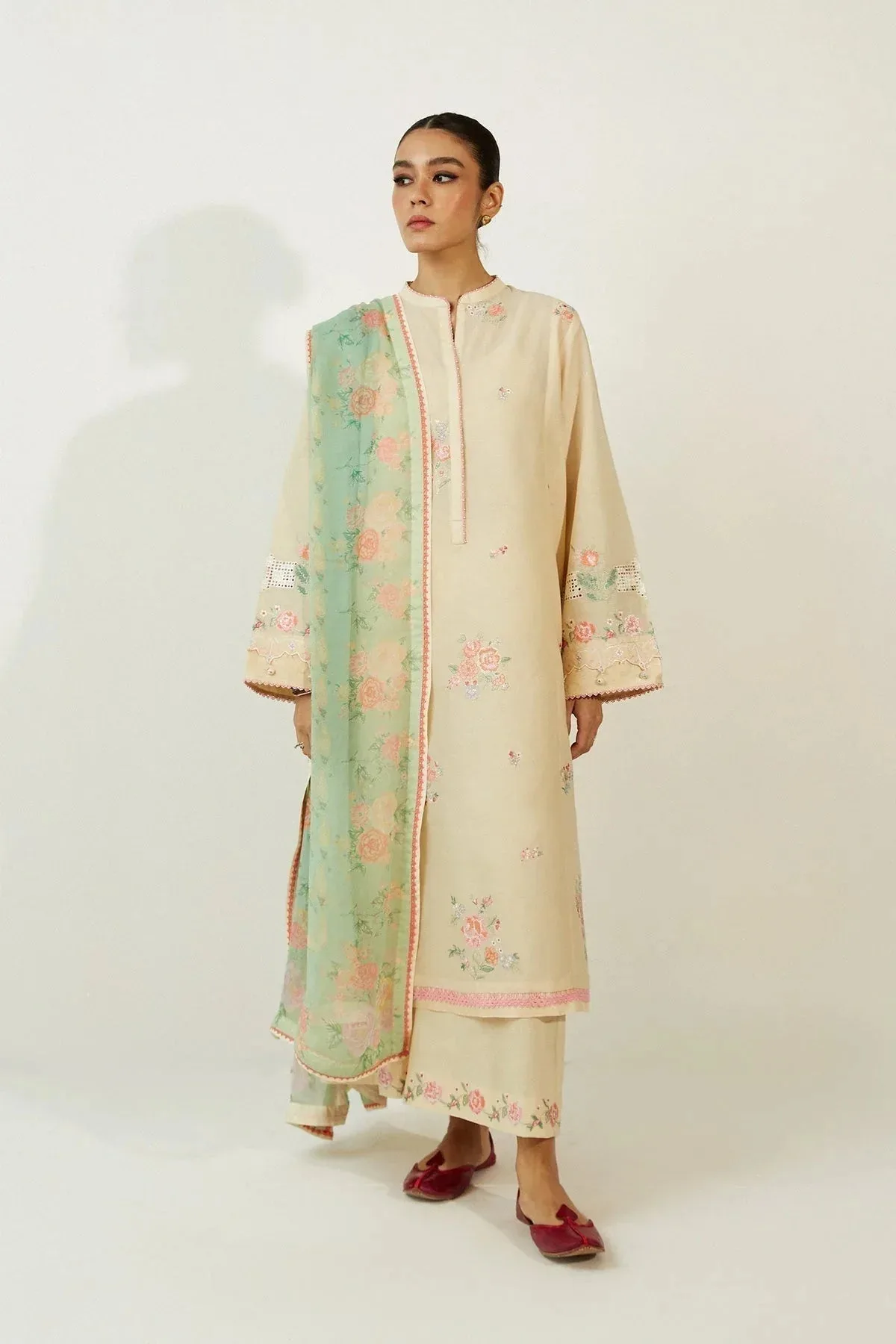 Zara Shahjahan Chiffon – view 1 – Poshaq