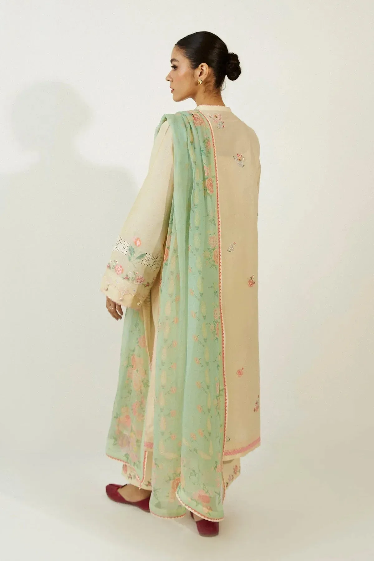 Zara Shahjahan Chiffon – view 3 – Poshaq