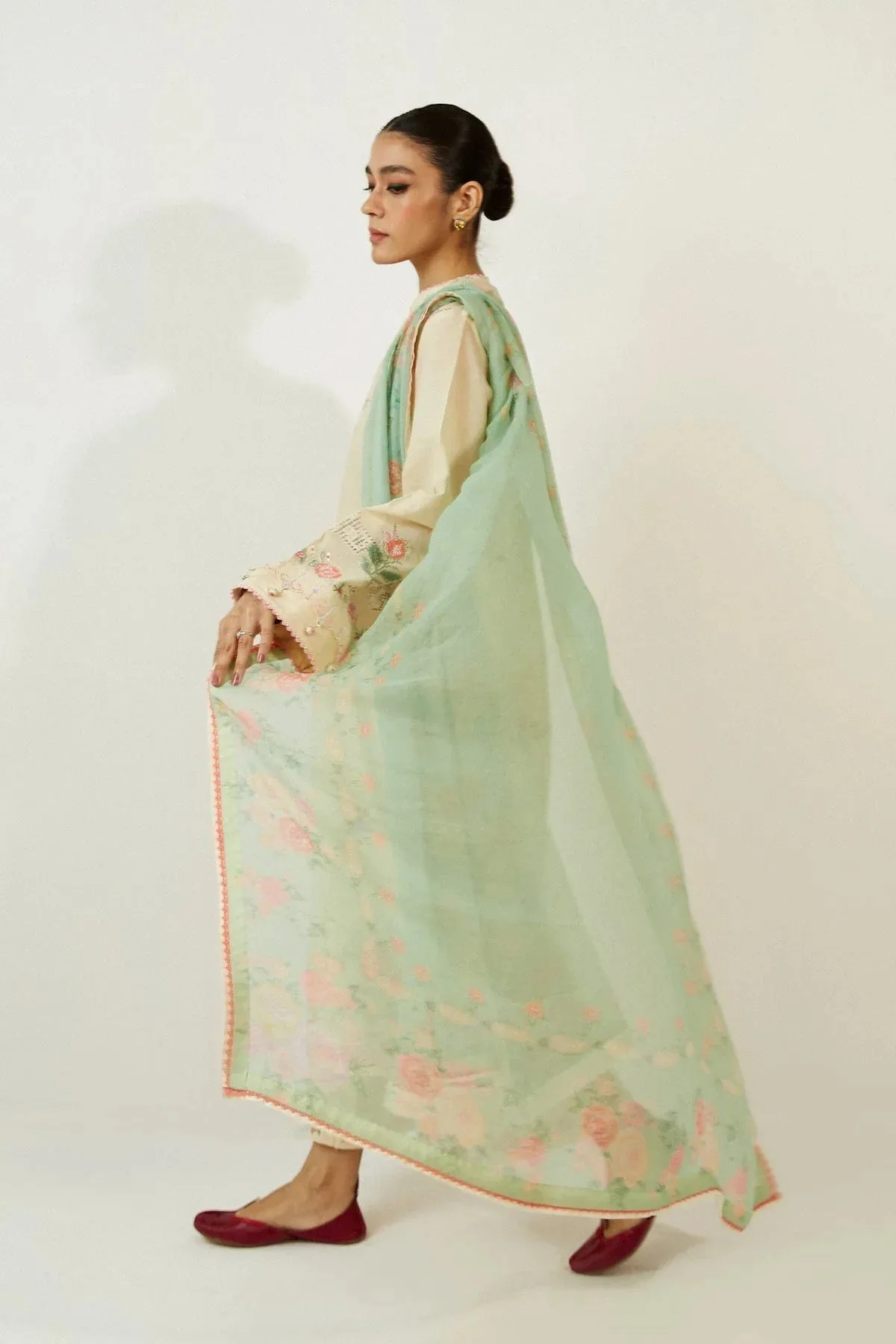Zara Shahjahan Chiffon – view 5 – Poshaq