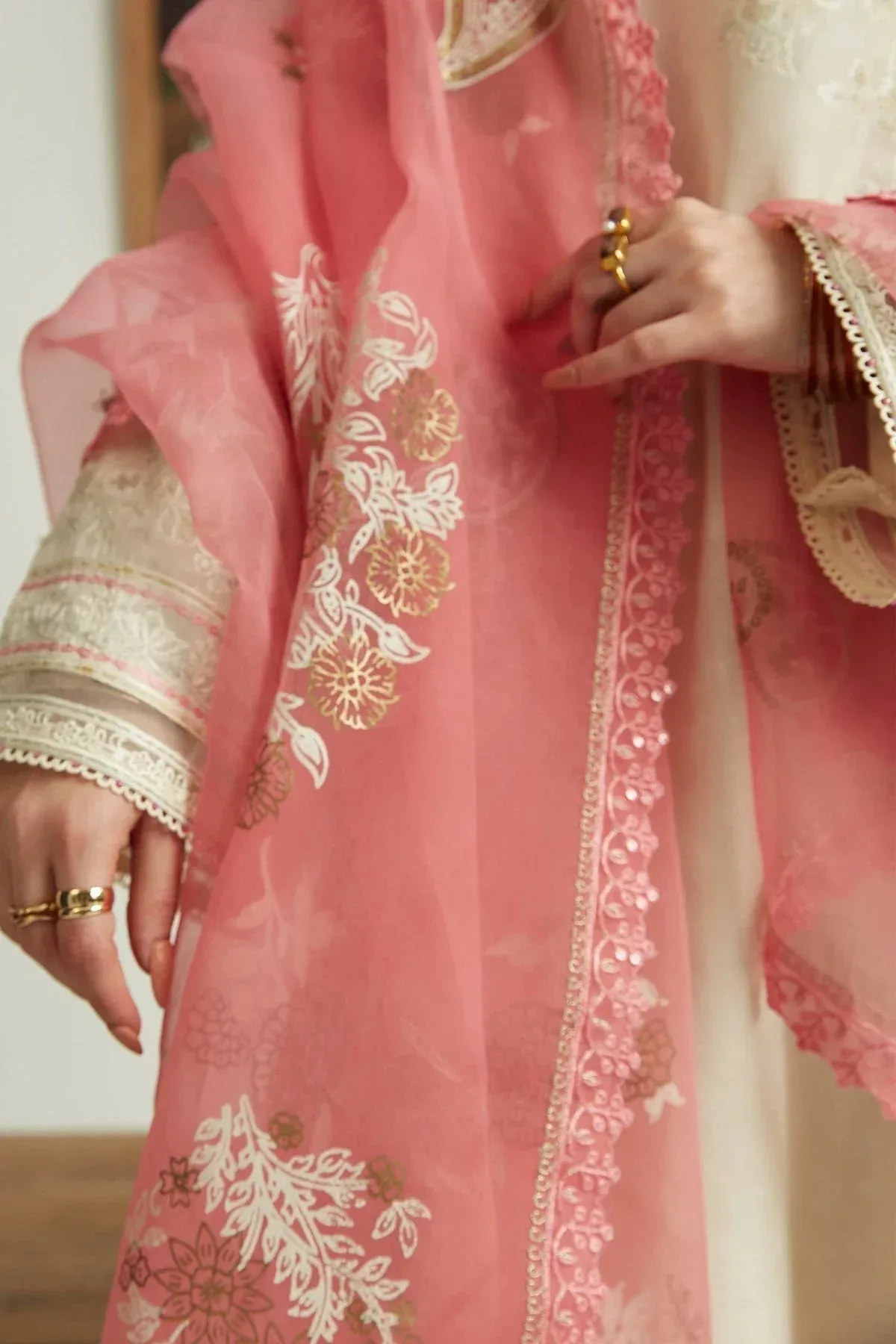 Zara Shahjahan Organza – view 3 – Poshaq