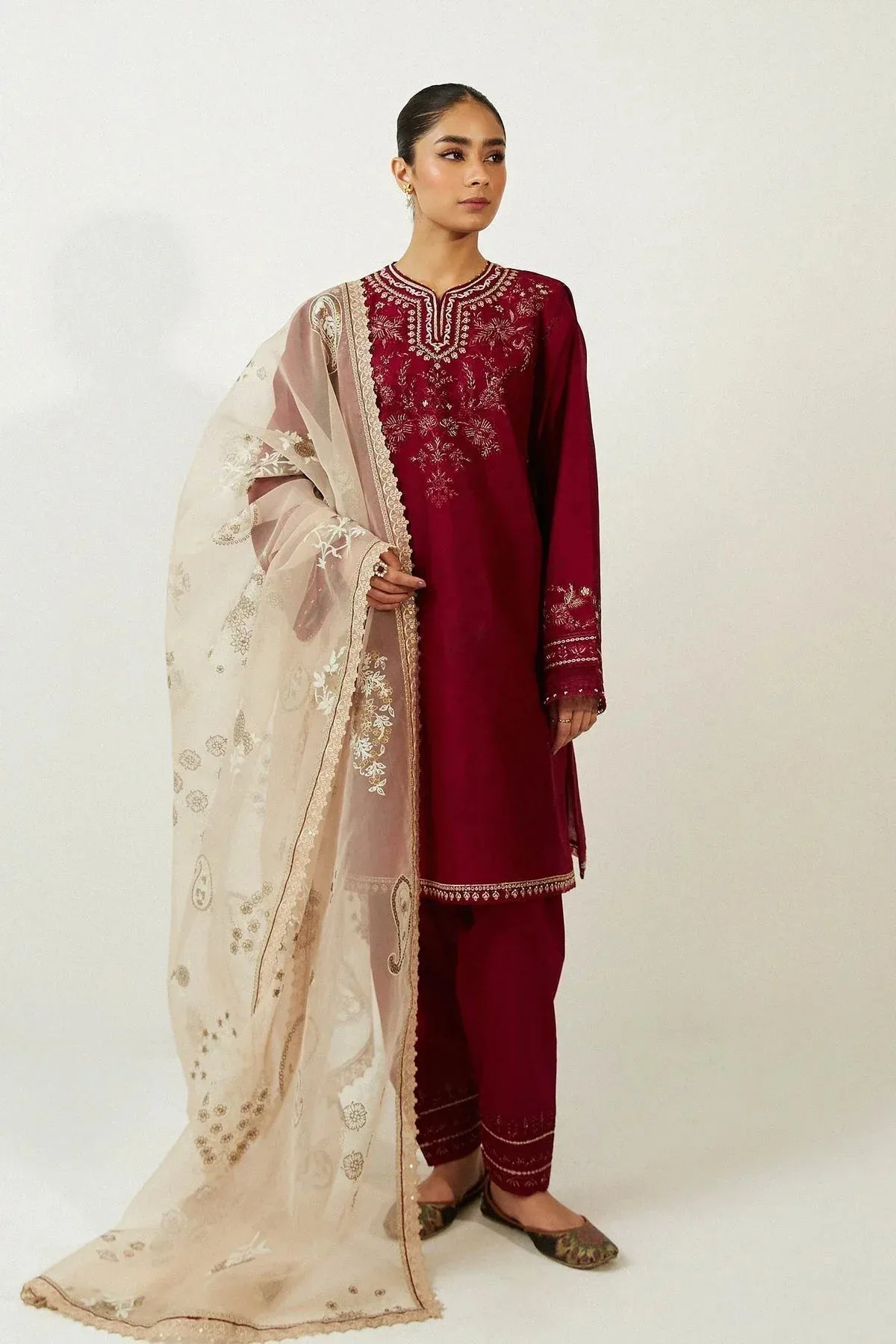 Zara Shahjahan Organza – view 1 – Poshaq