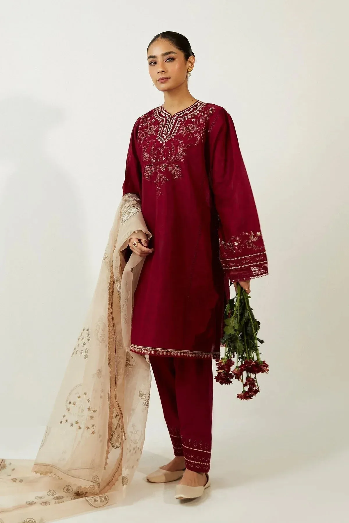 Zara Shahjahan Organza – view 4 – Poshaq