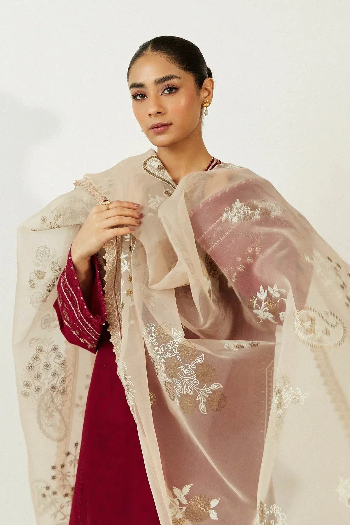 Zara Shahjahan Organza – view 5 – Poshaq