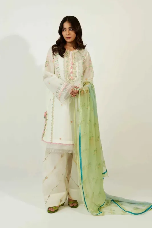Zara Shahjahan Chiffon – view 1 – Poshaq