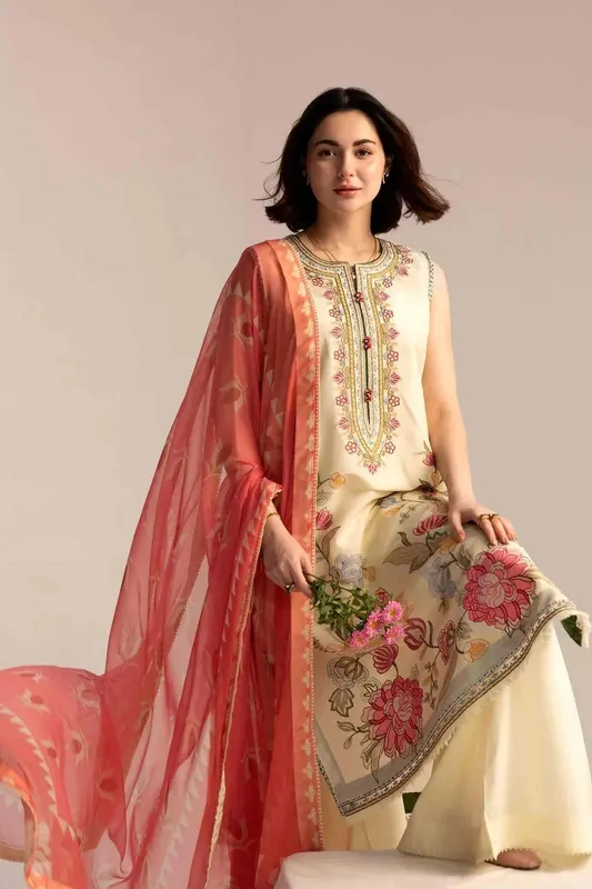 Zara Shahjahan Chiffon – view 1 – Poshaq
