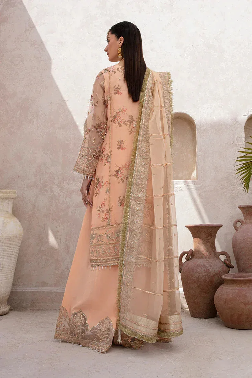 Zarposh Jahanara Wedding Formals Peach Raw Silk – view 6 – Poshaq